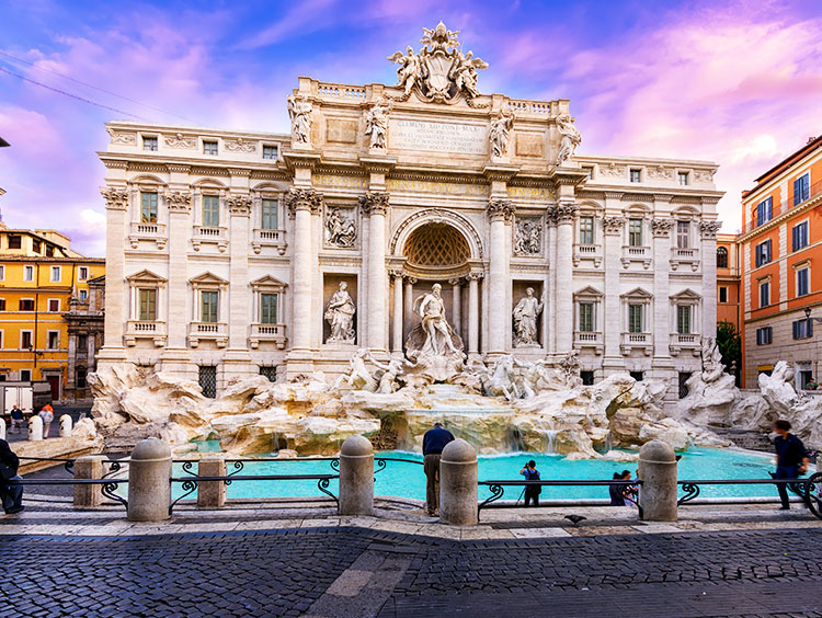 Trevi Fountain Sunset Rome Trevi Fountain Sunset Rome